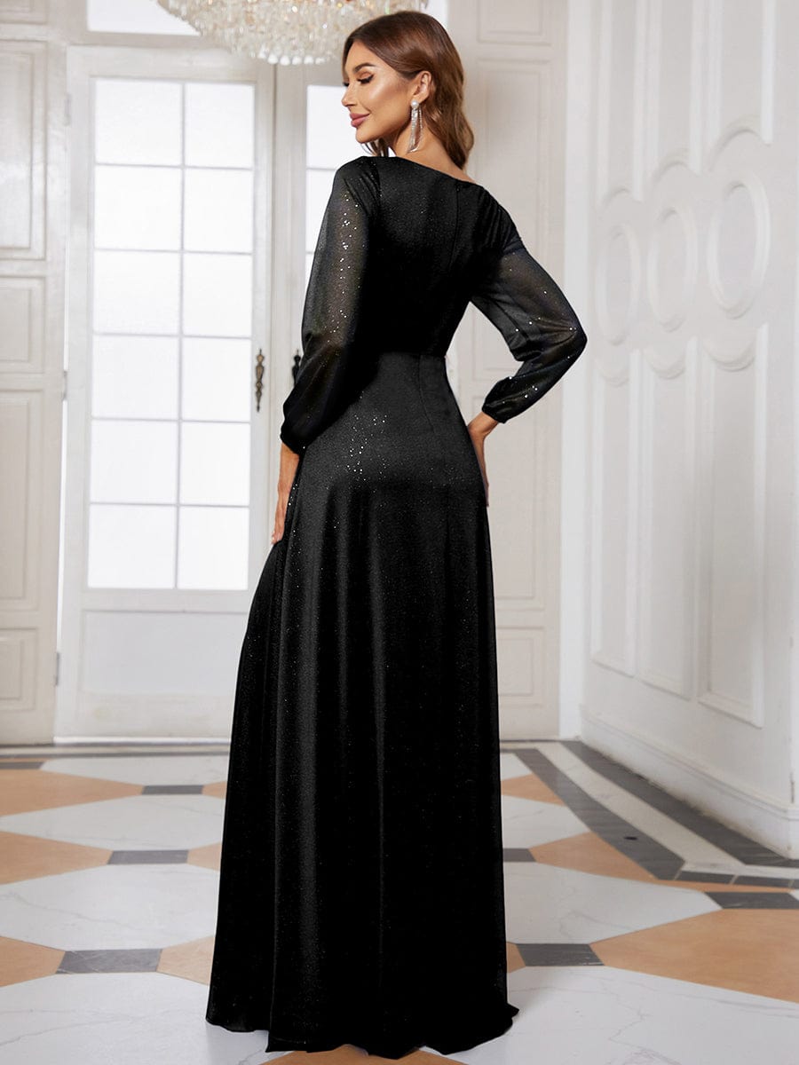 black long dress with sleeves